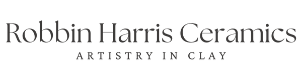 Robbin Harris Ceramics logo featuring the artist’s name in elegant typography, representing his handcrafted crystalline ceramic artworks.